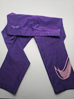NWOT Nike Dri-fit Metallic Purple Pink Athletic Leggings 3T